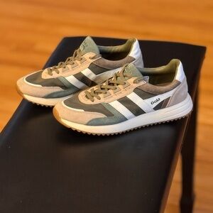 Gola Men's Olive and Beige Sneakers